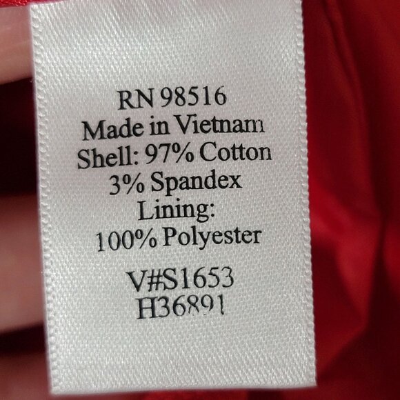 Coldwater Creek Womens Red Big Buttons 3/4 Sleeves Work Blazer Jacket Size 8 - Picture 9 of 10